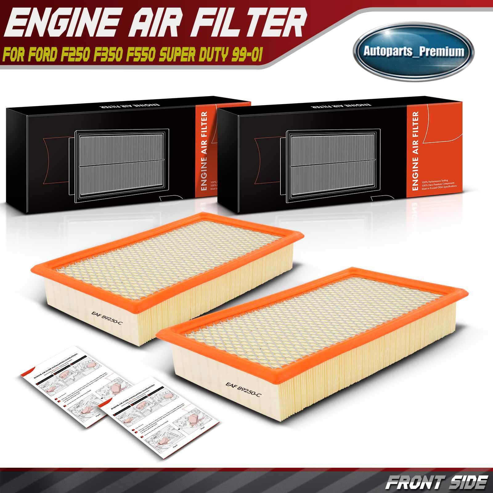 2PCS Engine Air Filter for Ford F-250 F350 F550 Super Duty 99-01 Excursion 7.3L