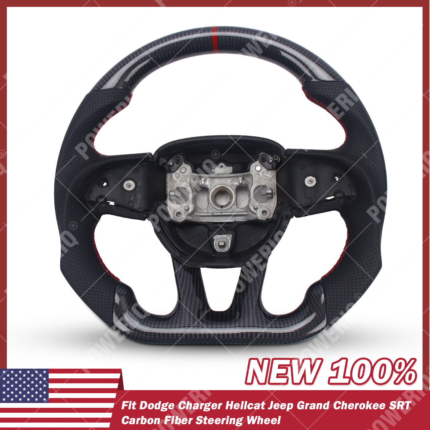 Fit Dodge Charger Hellcat Jeep Grand Cherokee SRT Carbon Fiber Steering Wheel us