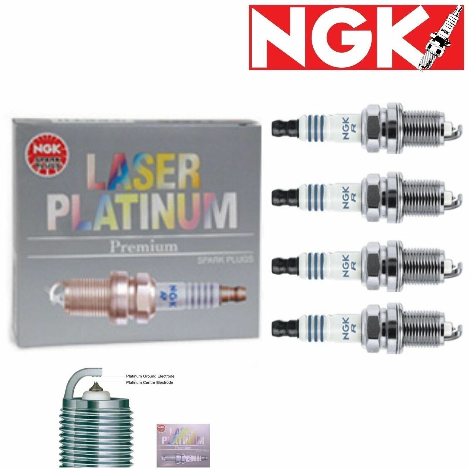 4 Pack NGK Spark Plug Set 4717 PMR9B For Kawasaki Ultra 250 260 300 310 X LX R