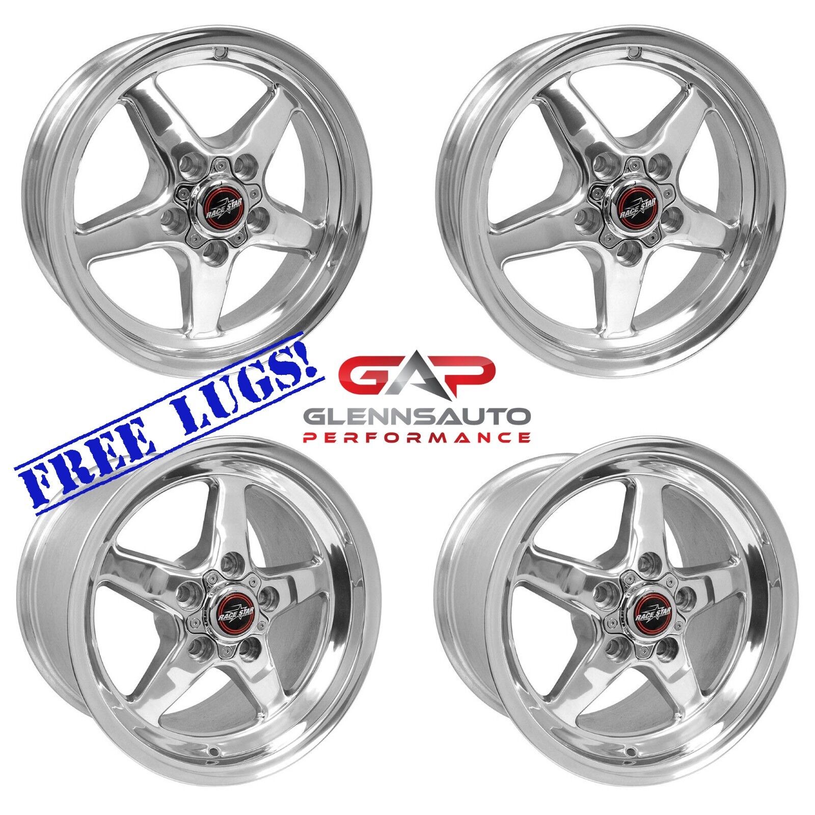 Race Star Drag Pack 15x8/15x3.75 for 2004-06 GTO (Polished) - 4 Wheel Combo