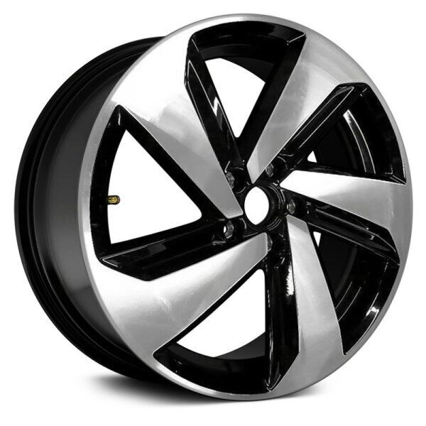 Wheel For 18-19 Volkswagen Golf GTI 18x7.5 Alloy 5 Turbine Spoke Black Machined
