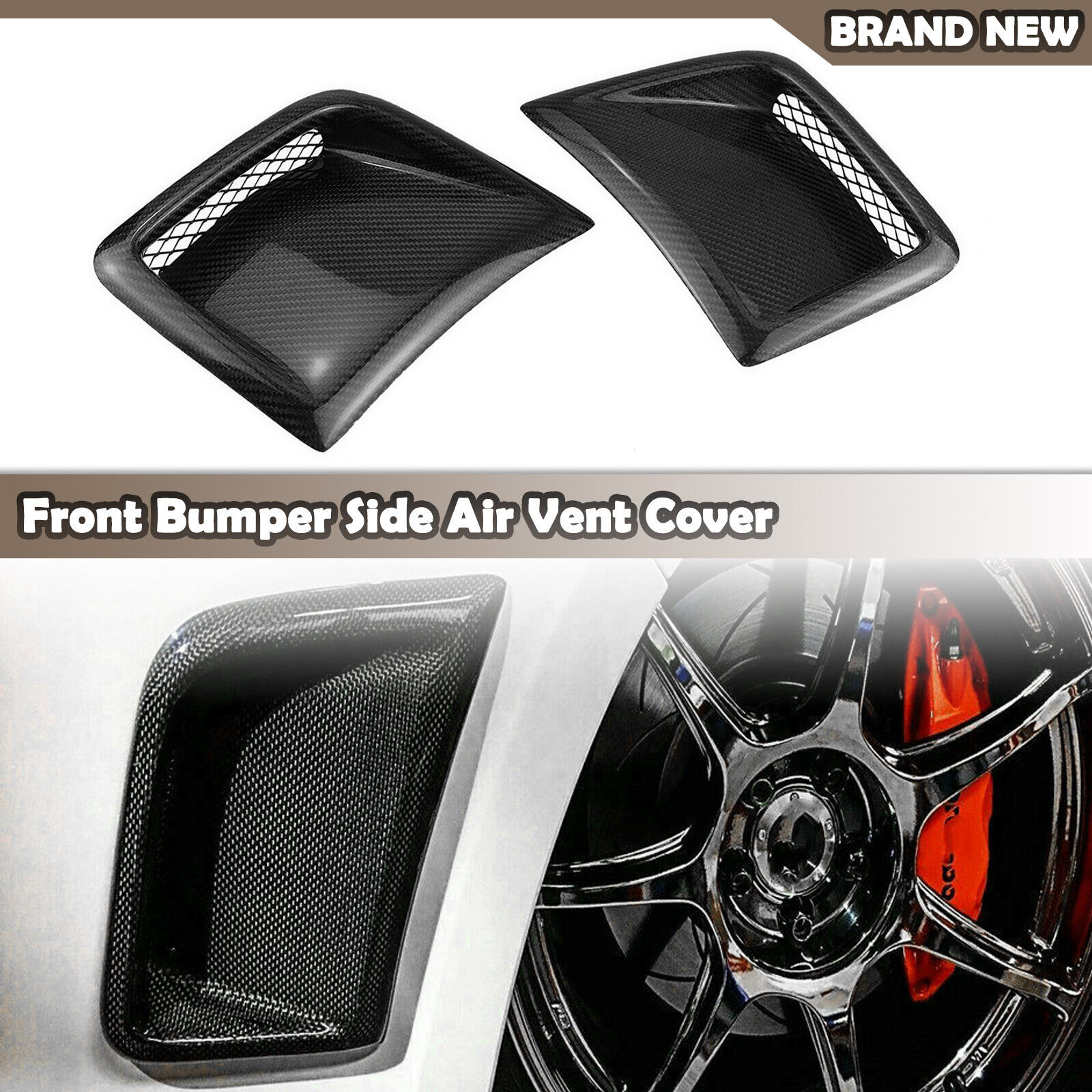 Carbon Front Side Bumper Air Duct Vent For Subaru STI WRX GRB Wagon 2008-2014 US