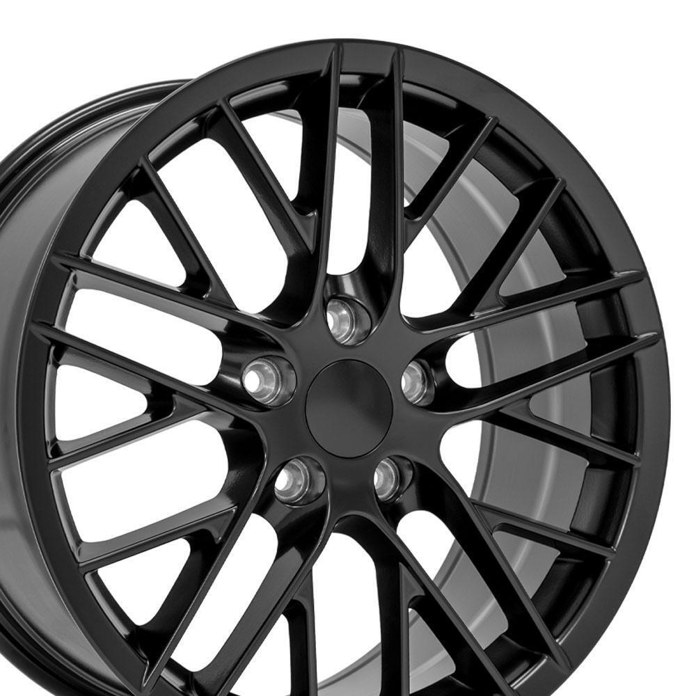 18x8.5/19x10 Rims SET Fit base C6 Corvette - C6 ZR1 Style Satin Black Wheels