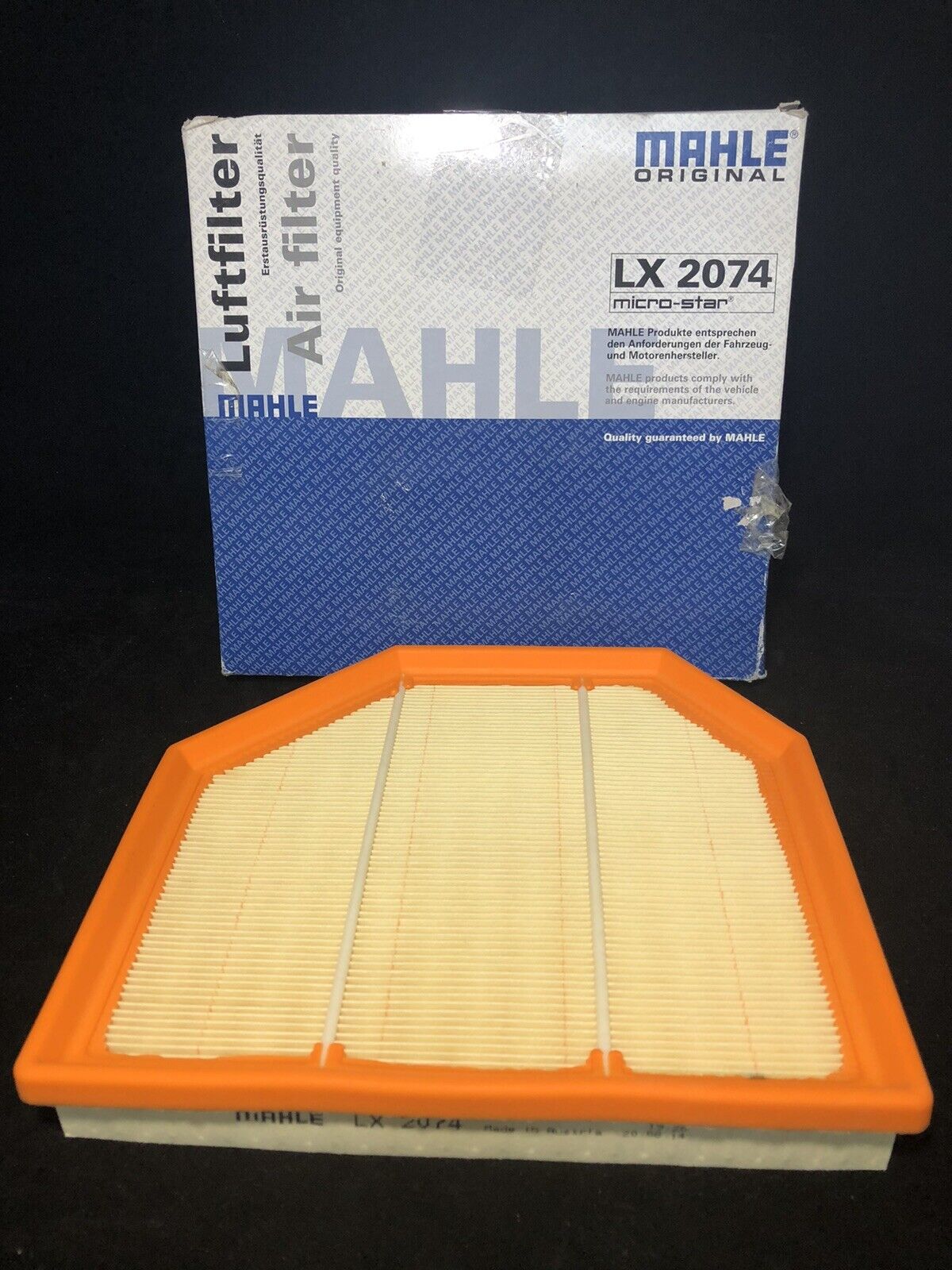Air Filter  Mahle Original  LX2074 for BMW M5 and M6 4.4L 4395cc Turbo - NEW