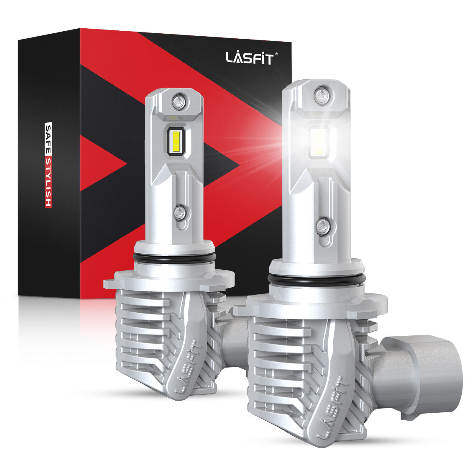 LASFIT 9005 HB3 LED Headlight Bulbs High Beam Wireless Light 6000K White Fanless