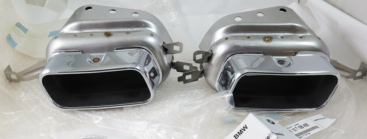 NEW GENUINE BMW F01 F02 750 740 EXHAUST TIPS PIPES / OEM 51127195406 51127195405