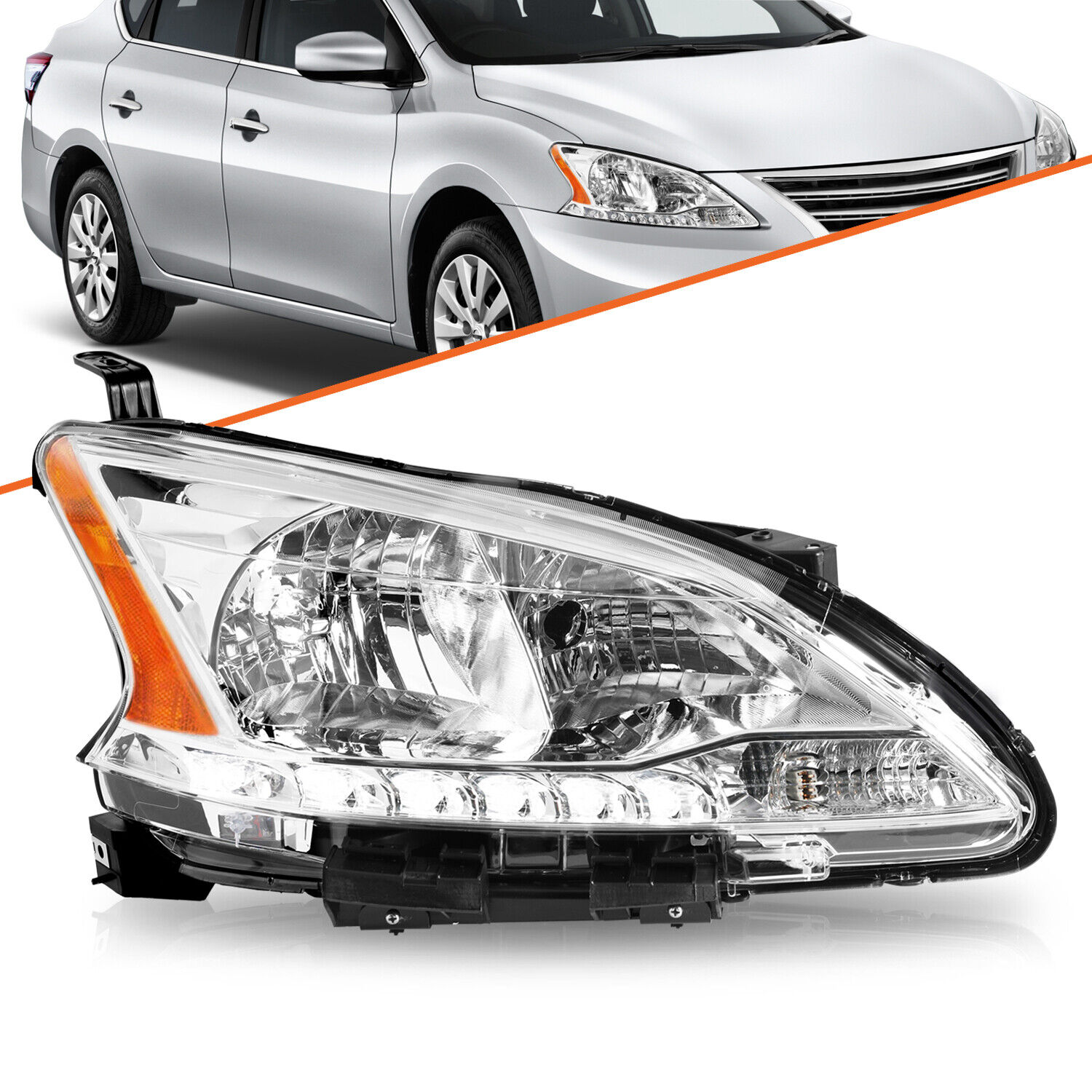 For 2013 2014 2015 Nissan Sentra Halogen Right Passenger Side Headlight Headlamp