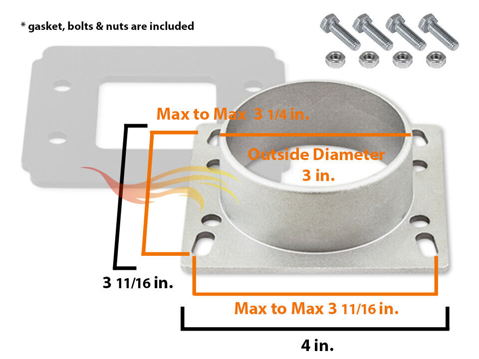 Mass Air Flow Sensor Intake Adapter Plate For 91-94 Capri 1.6L L4