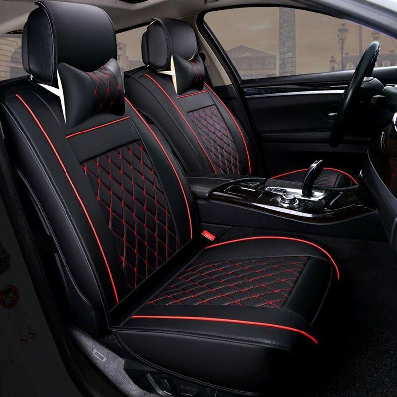 Universal PU Leather 5-Seats SUV Front & Rear Car Seat Cover Cushion Full Set
