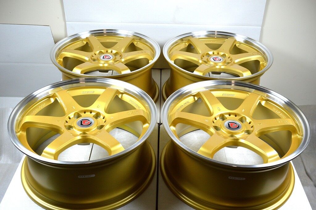 18 gold Wheels RSX TL Matrix 300ZX IS250 IS250 Sonata Solara Optima Rims 5x114.3