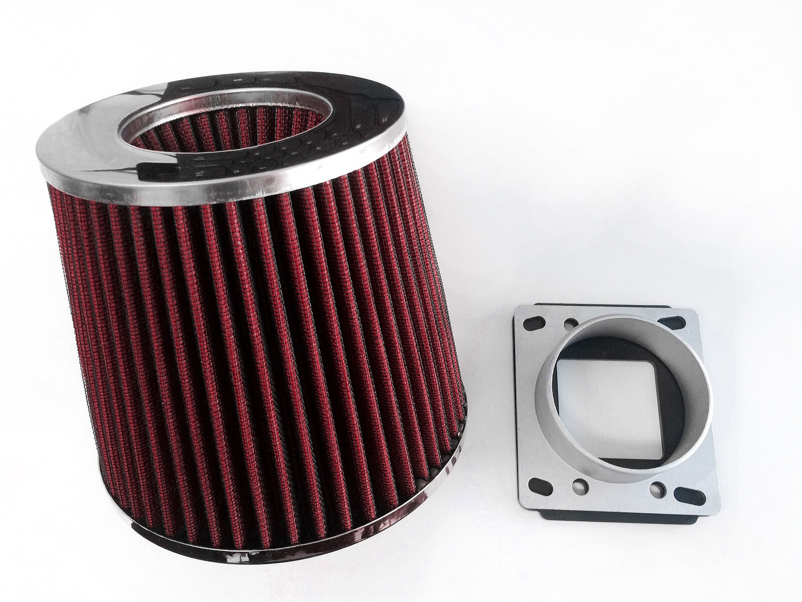RED Air Intake Filter + MAF Sensor Adapter For 92-95 Mazda MX-3 1.6L/1.8L