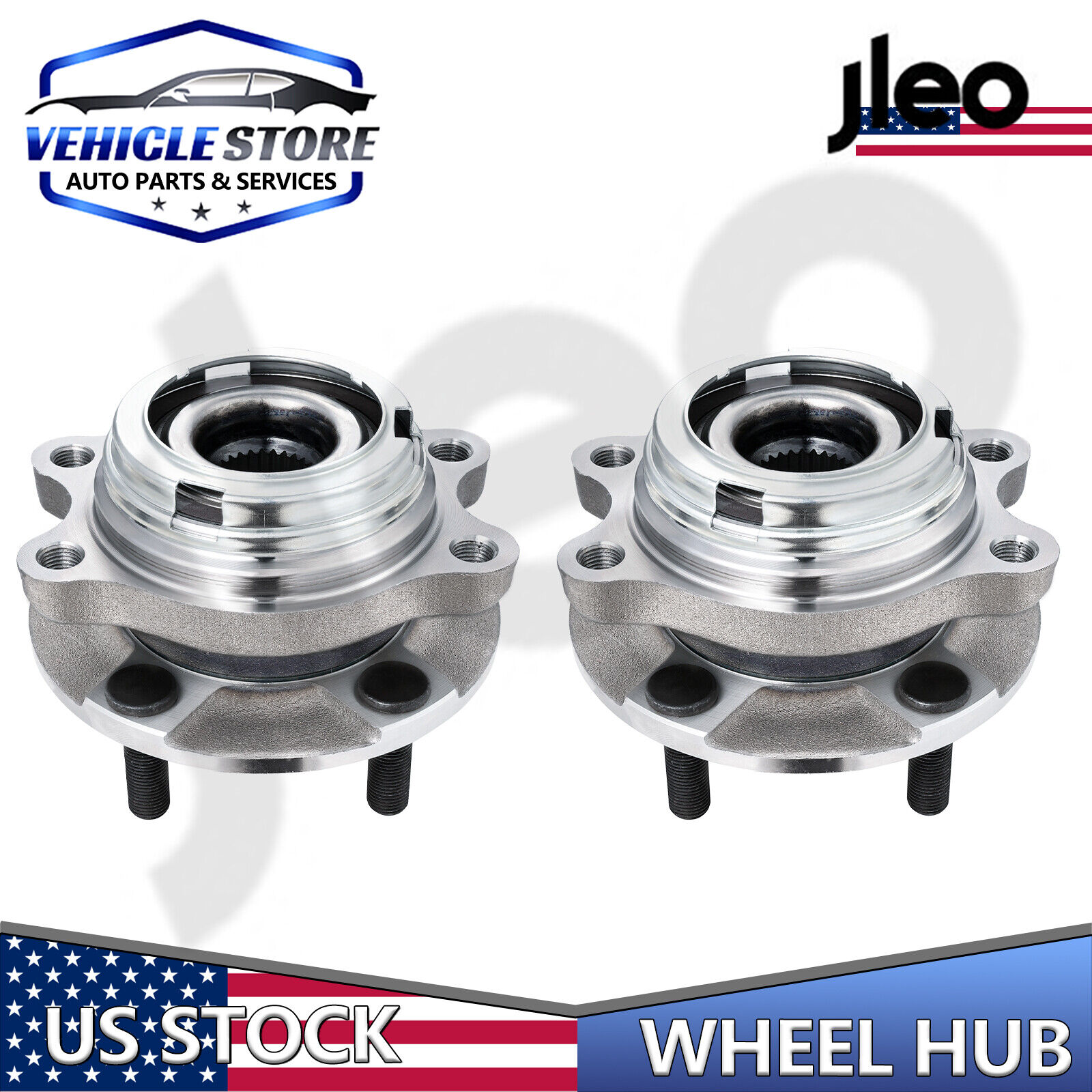 Pair Front Wheel Bearing & Hub Assembly for 2007 2008 - 2013 Nissan Altima 2.5L