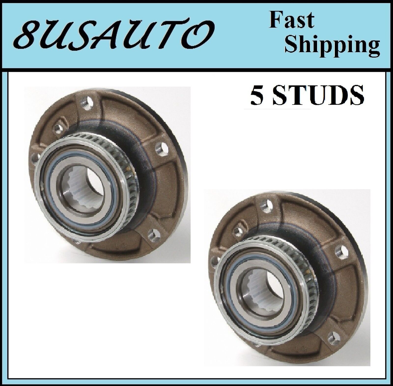 FRONT Wheel Hub Bearing Assembly Fit BMW 850CI 1993-1997 (PAIR)