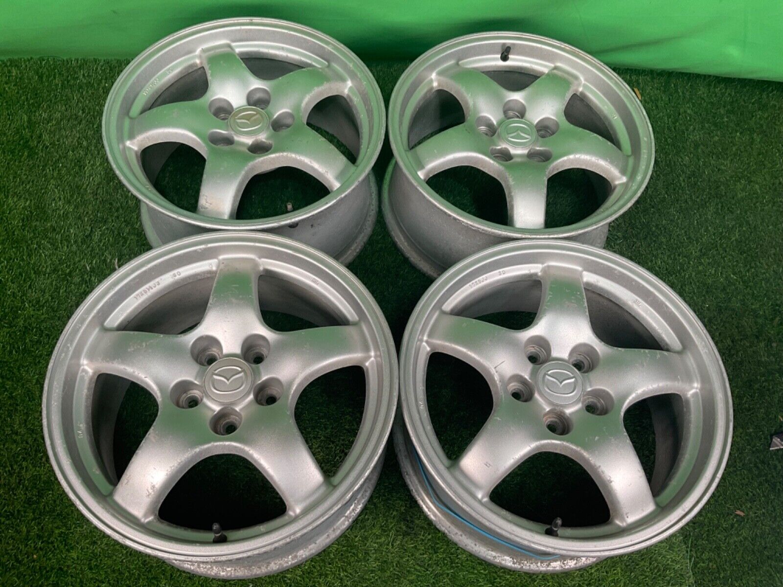 OEM Factory Wheel Set JDM Efini 17x8 & 8.5 Wheel Set Complete Mazda RX7