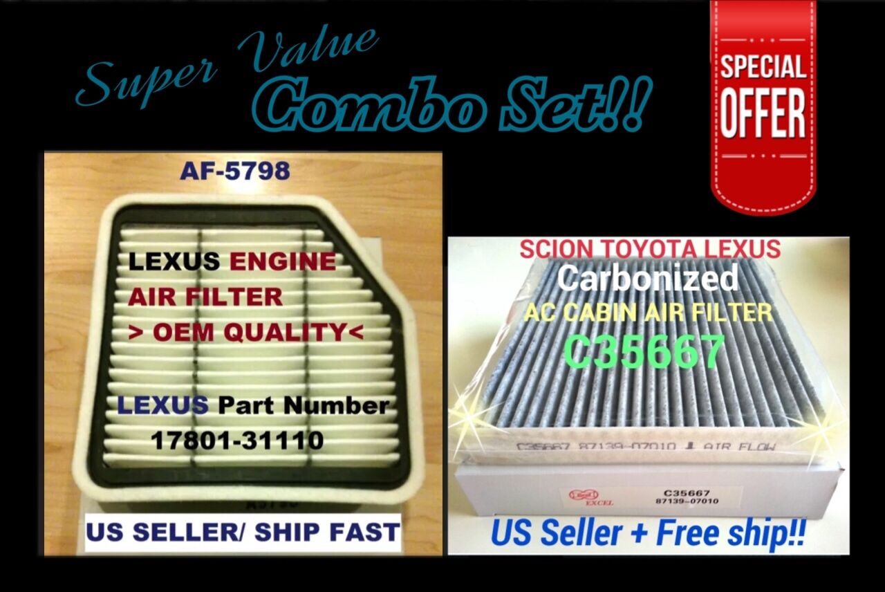 Engine & CARBONIZED Cabin Air Filter for LEXUS GS350 GS430 IS250 IS350 GREAT FIT