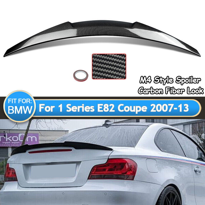 Carbon Look M4 Style Rear Spoiler Wing For 2007-2013 BMW 1 Series E82 Coupe 135i