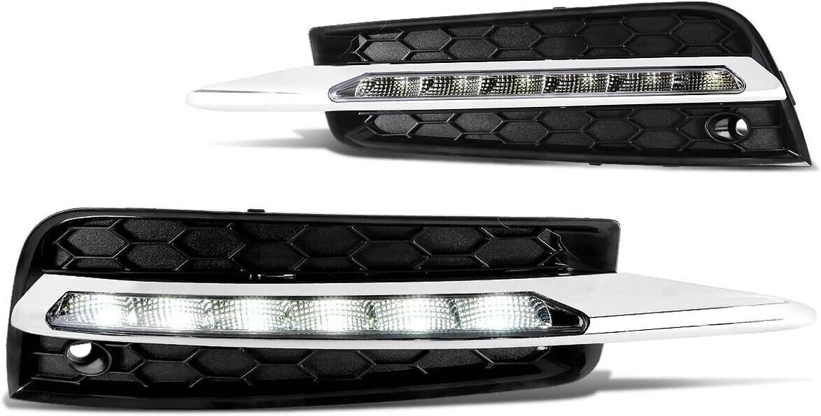 Fits 2011-2014 Chevy Cruze SMD LED Fog Lights Driving Lamps+Bezels Left+Right