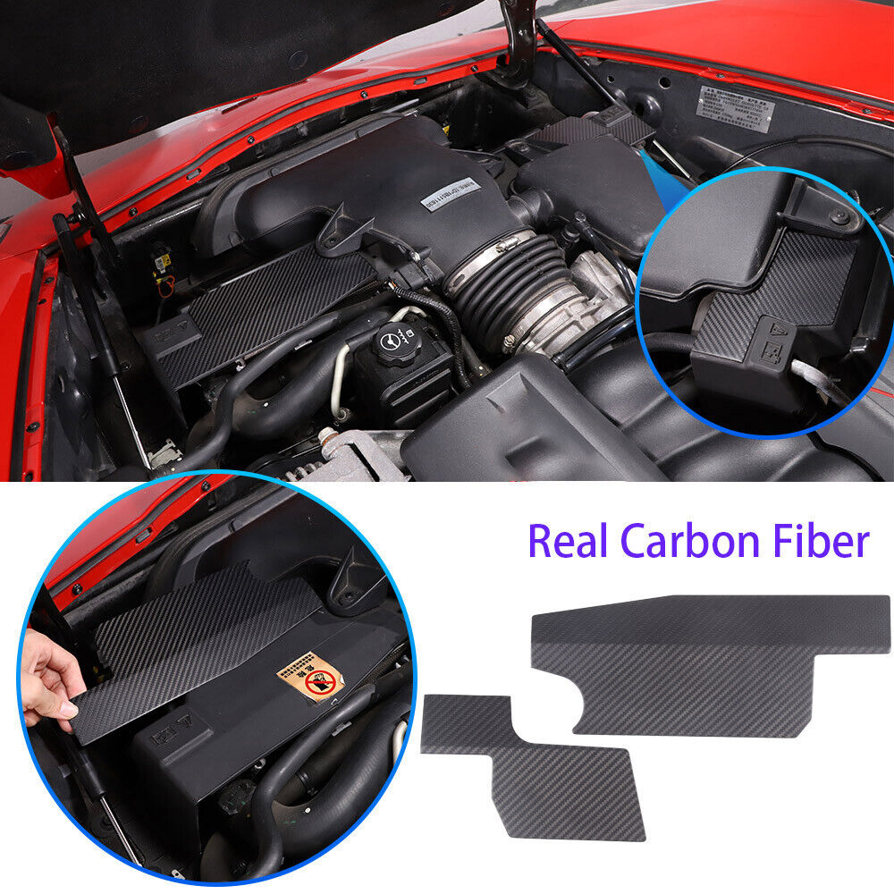 Matte Real Carbon fiber AIR FILTER COVER engine cold air For Corvette C6 05-13