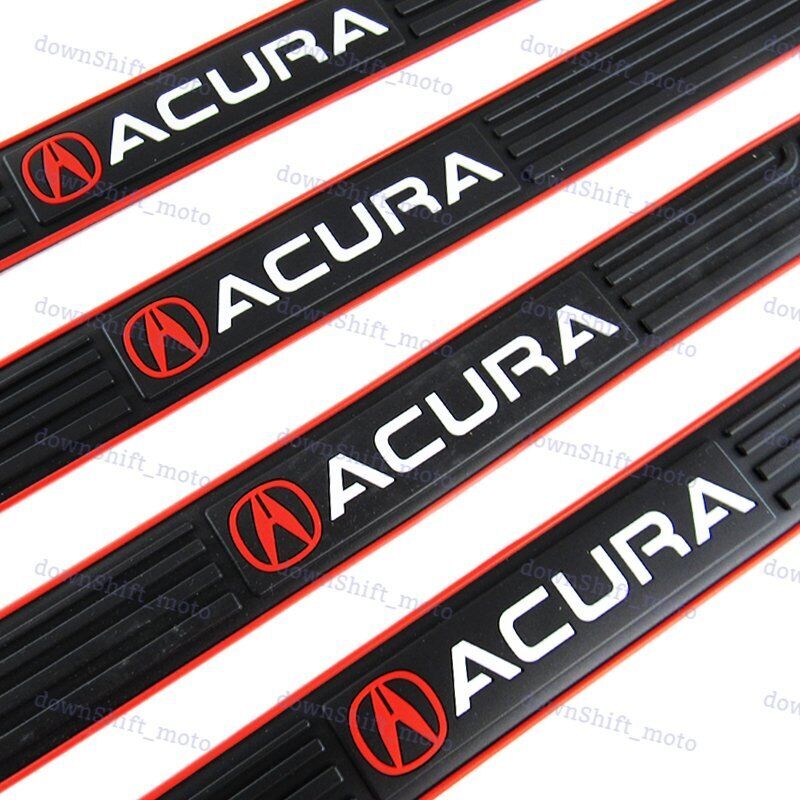 4PCS Black Rubber Car Door Scuff Sill Cover Panel Step Protector For Acura