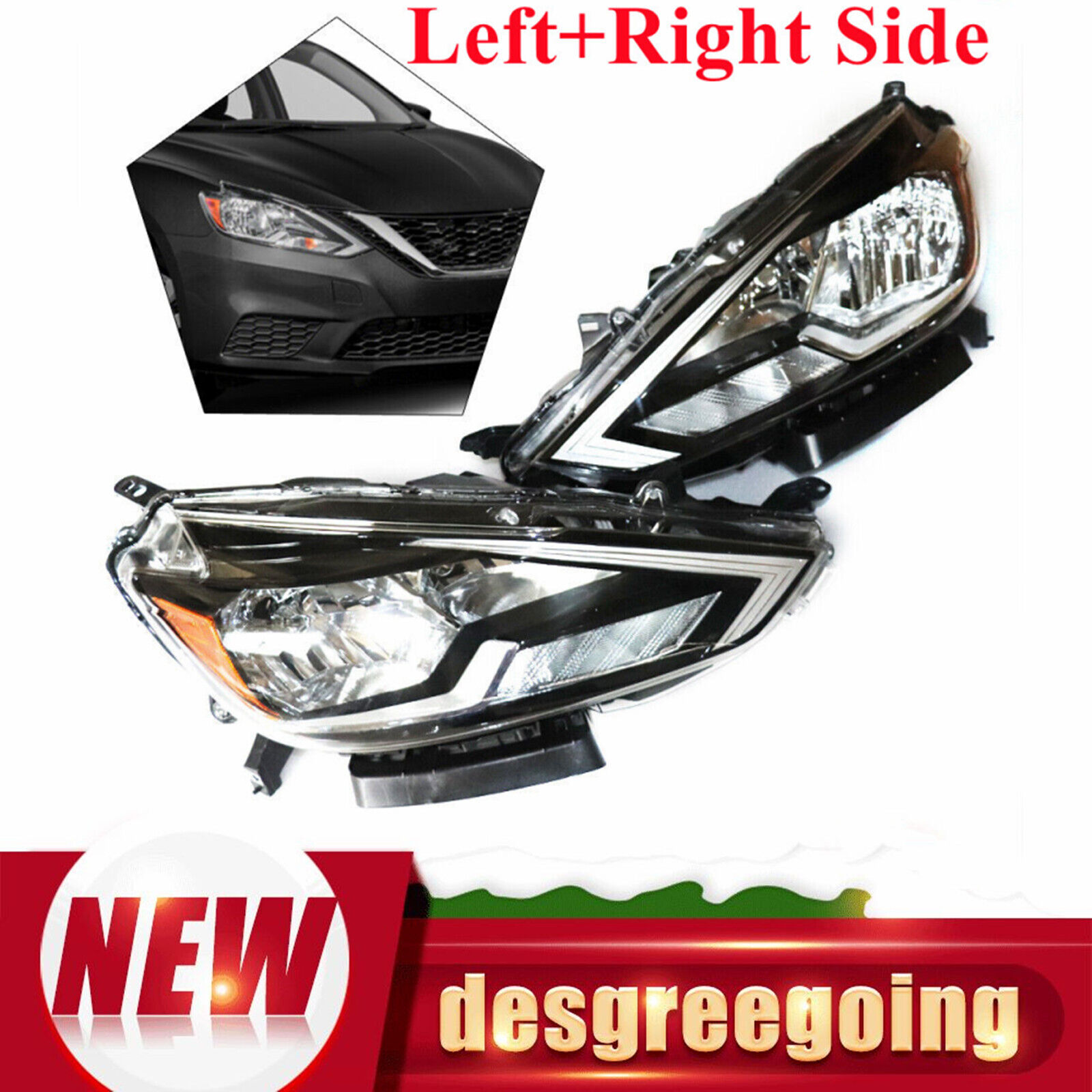 1 Pair For Nissan Sentra 2016 2017 2018 Headlight Headlamps Left+Right Side USA