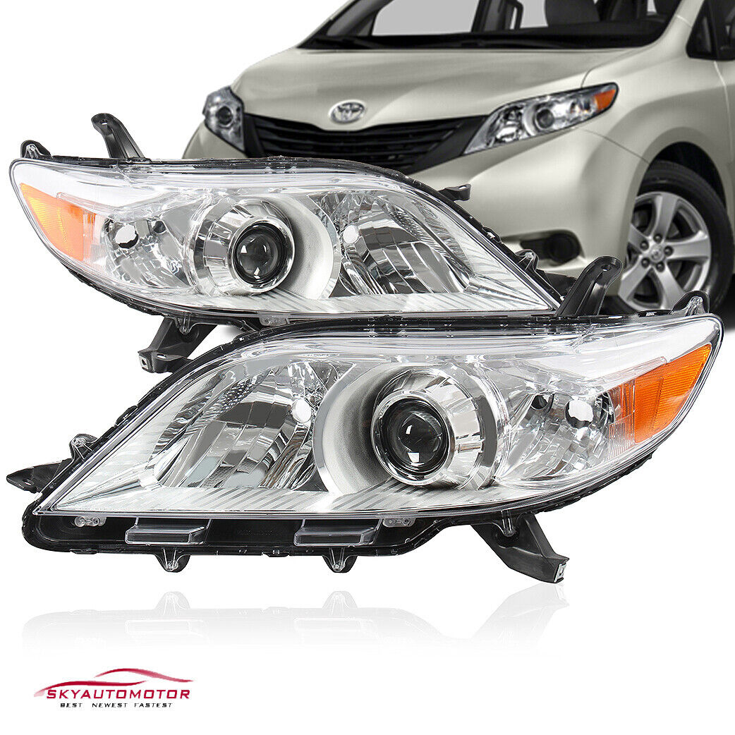 Fits Toyota Sienna 2011-2014 Headlights Headlamps Chrome Factory Set Pair LH+RH