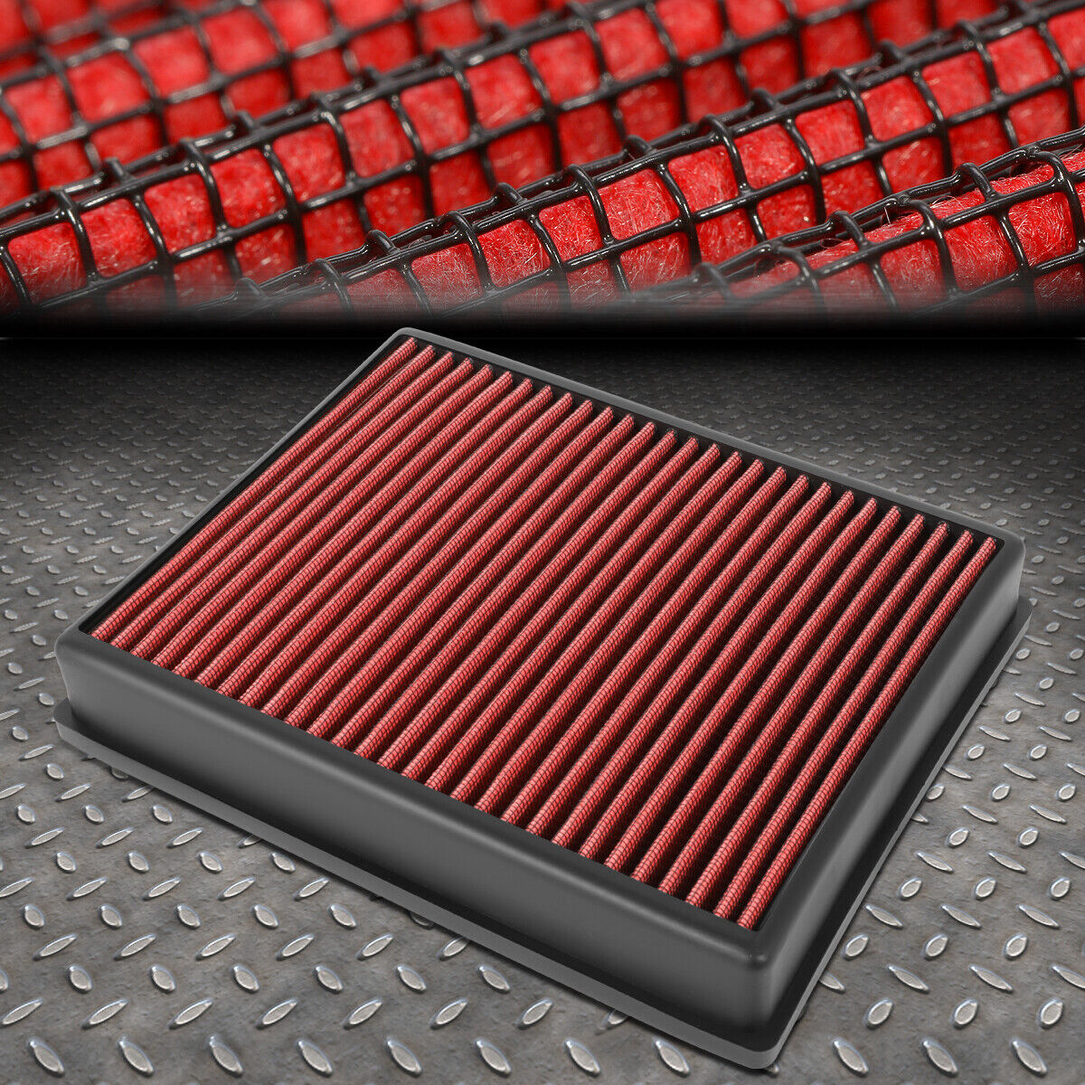 FOR 15-20 FORD EDGE 2.0/2.7/3.5L WASHABLE DROP-IN AIR FILTER INTAKE PANEL RED
