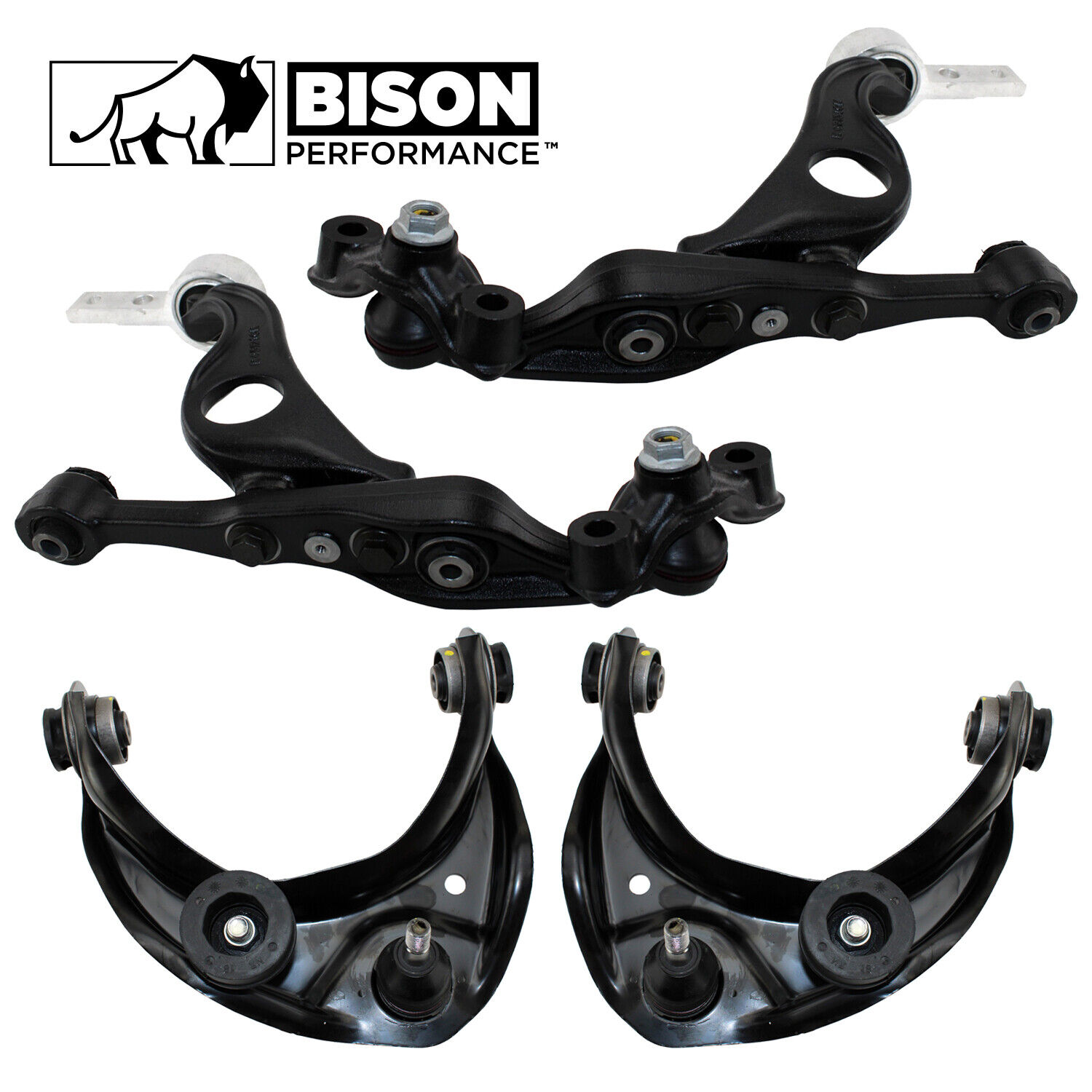 Bison Performance 4pc Front Upper & Lower Control Arms Kit For Mazda 6 2009-2013