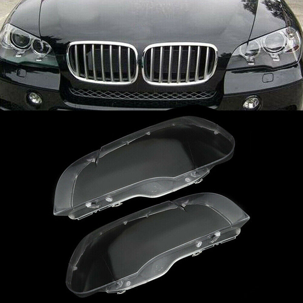 Front Left & Right Headlight Lights Lamps Cover For BMW X5 E70 2008-2013