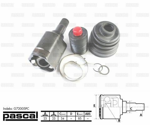 Pascal G72005pc Joint Kit, Drive Shaft for Toyota