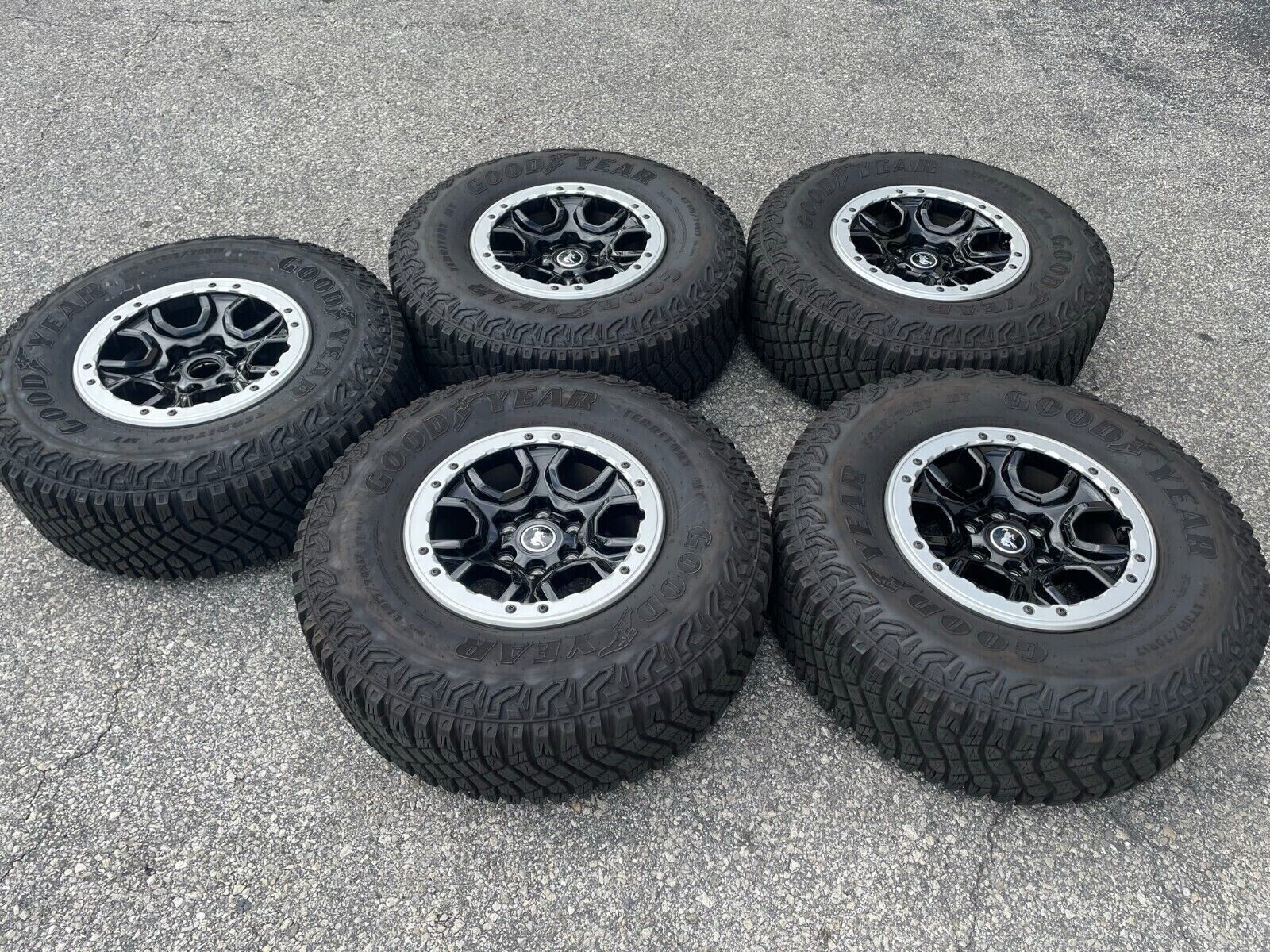17” Gloss Black Factory Ford Bronco Sasquatch OEM Wheels Rims Tires 