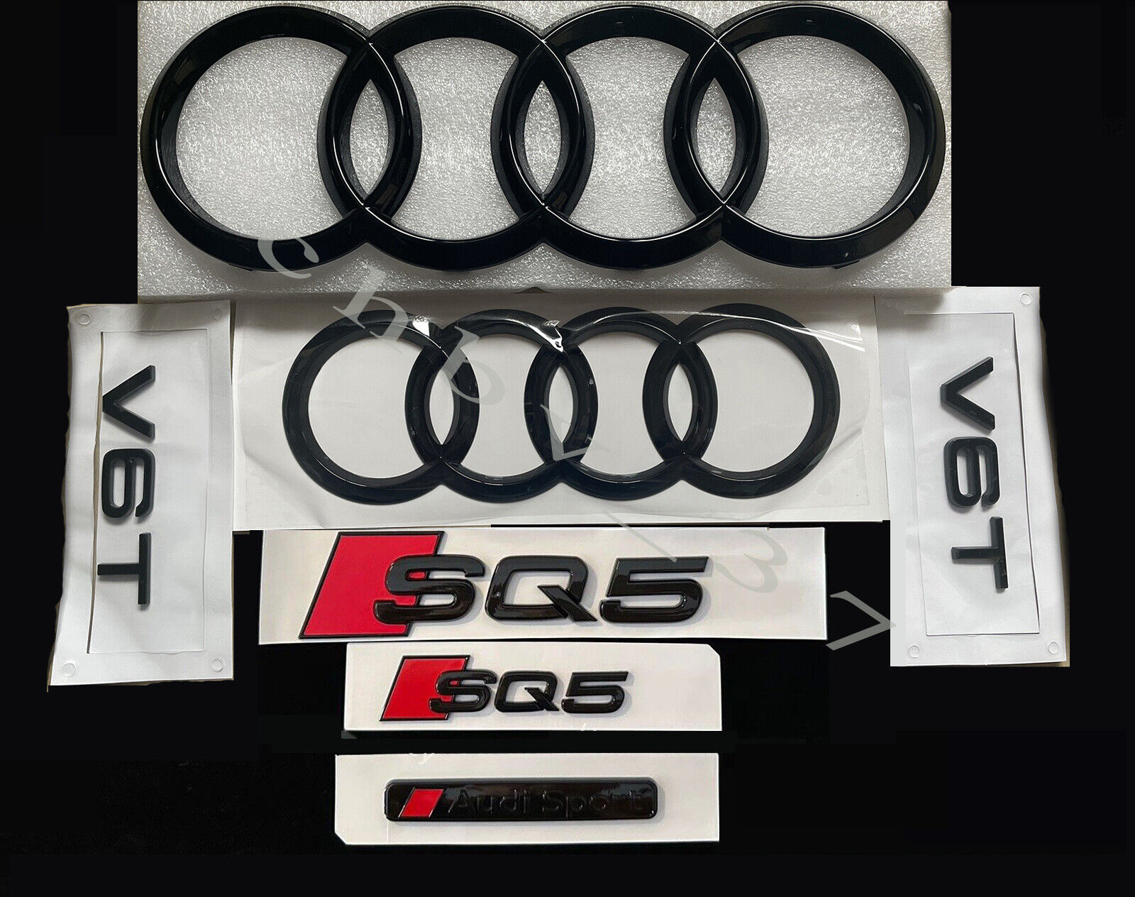 Audi SQ5 Gloss Black Badges Package OEM Exclusive Pack For Audi SQ5 8R FY