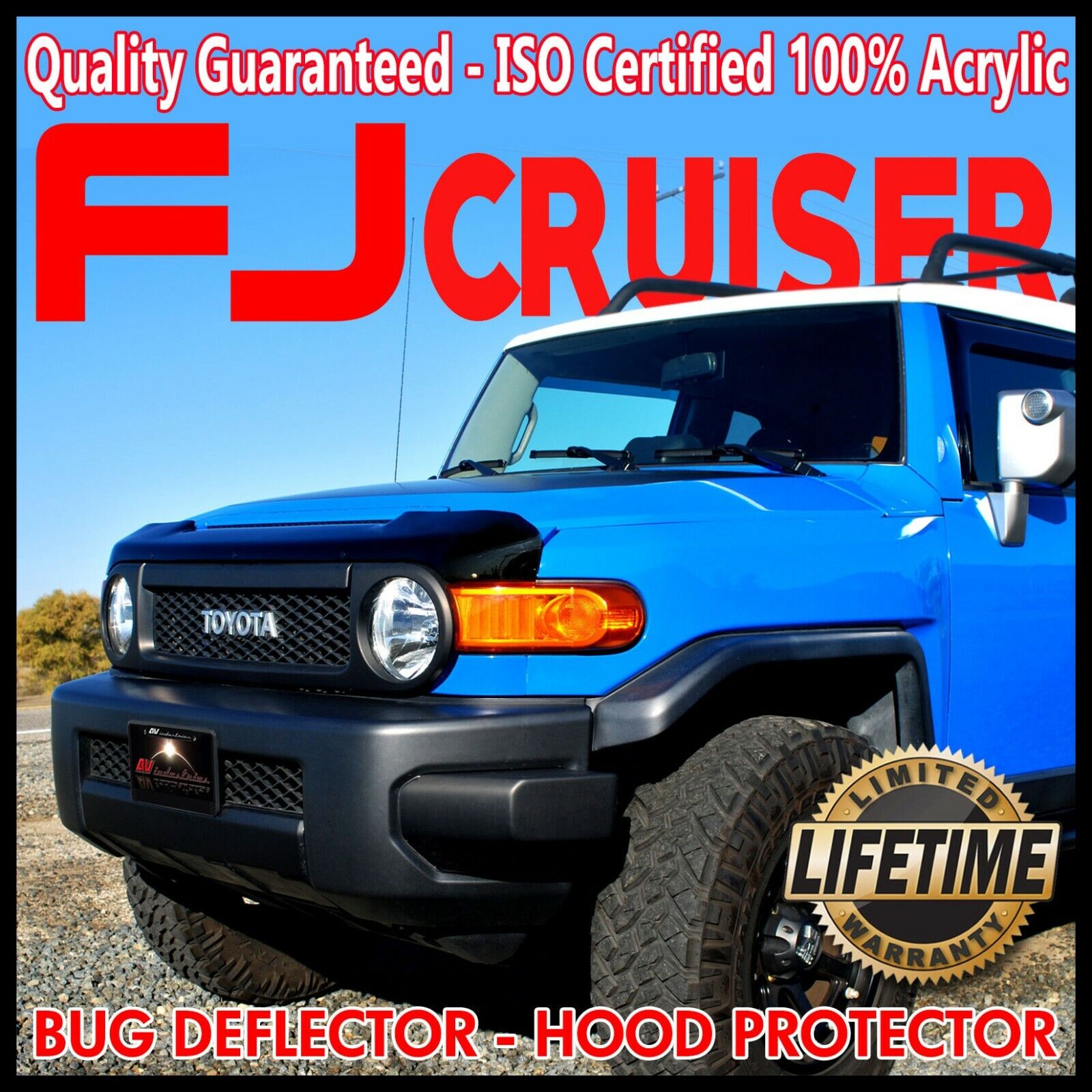2007-2014 FJ Cruiser Bug Deflector Rock Stone Hood Windshield Protector Shield