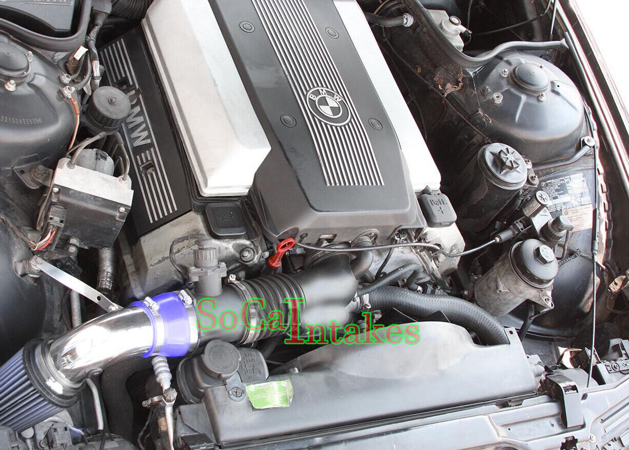 Blue Air Intake System Kit&Filter For 93-01 BMW 740/740i/740iL/4.0L/4.8L 8Cyl.