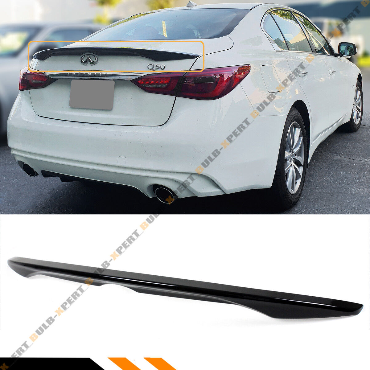 FOR 2014-2023 INFINITI Q50 OE STYLE PAINTED GLOSSY BLACK TRUNK LID SPOILER WING
