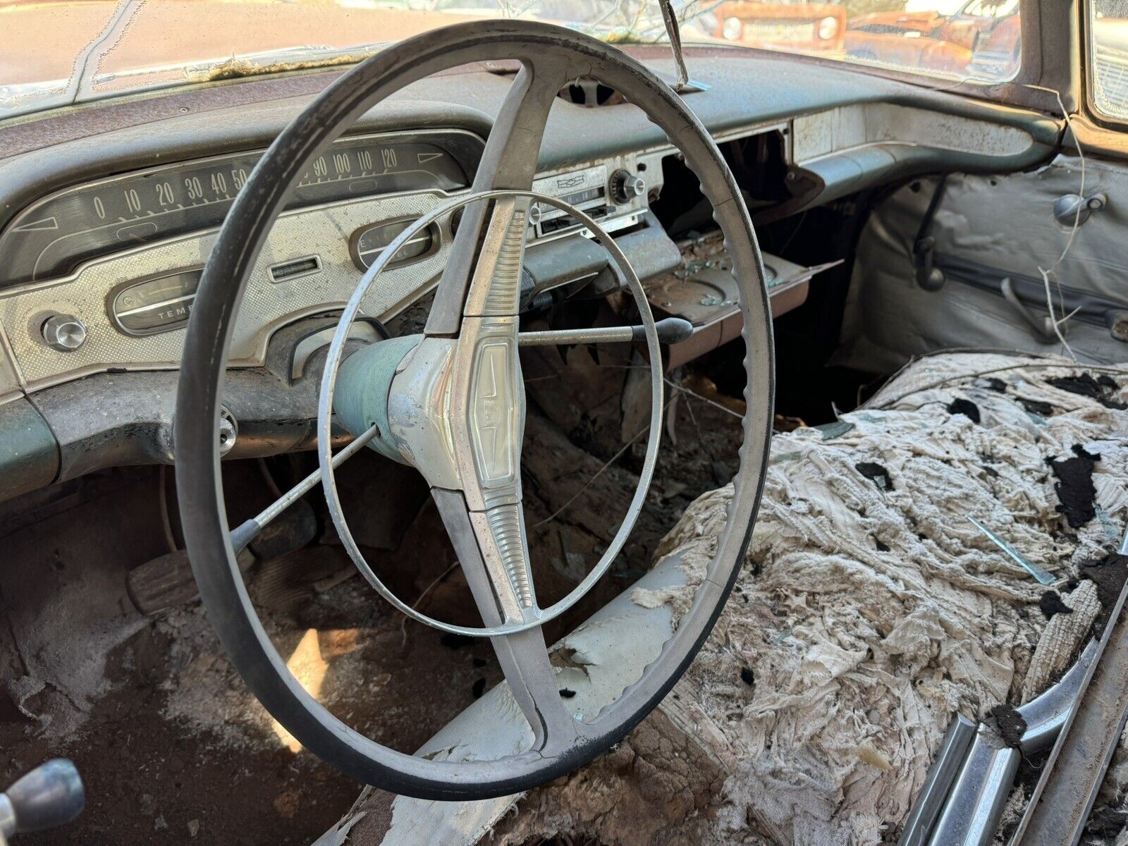 1958 Chevrolet Biscayne Steering Wheel with Horn Ring / Button