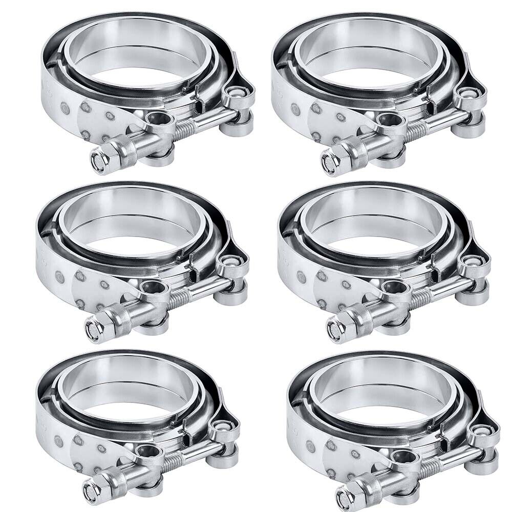 6 x 3\'\' Exhaust V Band Clamp 304 Stainless Steel + Male & Female Flanges