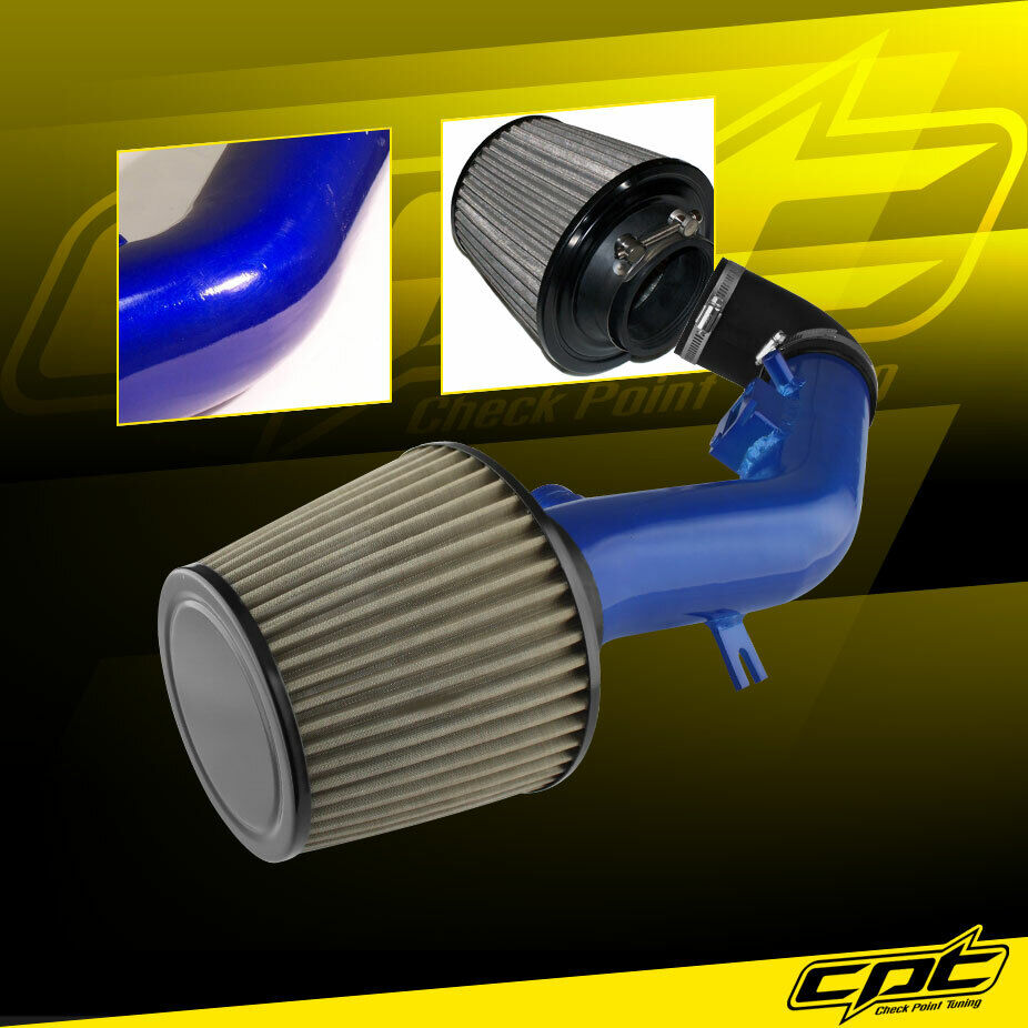 For 08-10 Pontiac G6 2.4L w/2nd Air Pump Blue Cold Air Intake+Stainless Filter