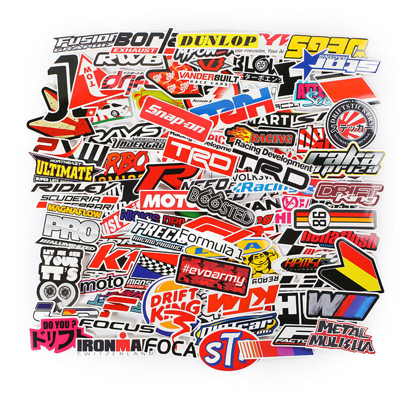 Assortment Set Lot of 100 Racing Decals Stickers NHRA US  RANDOM