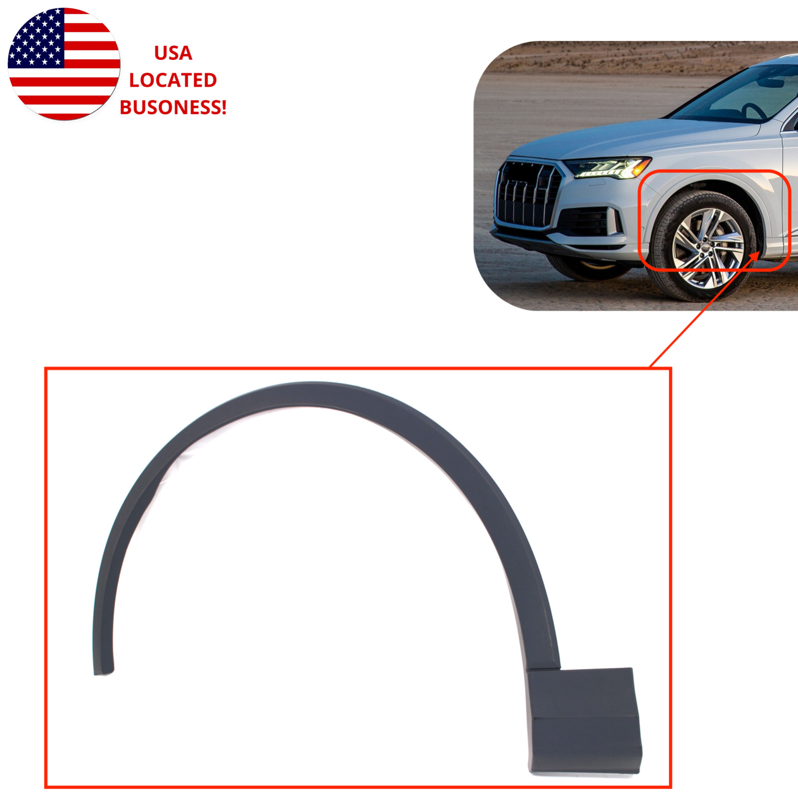 for 2020- 23 Q7 SQ7 fender wheel opening molding arch flare cover LH driver side