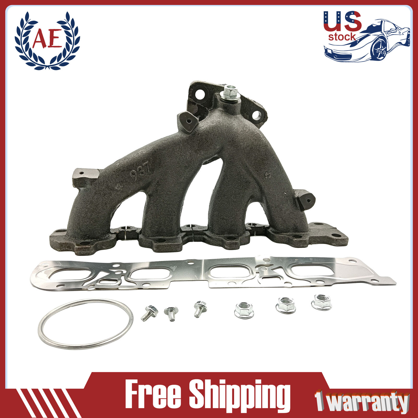 Exhaust Manifold w/ Gasket Kit For Chevrolet Buick Verano Saturn 674-937 2.4L L4
