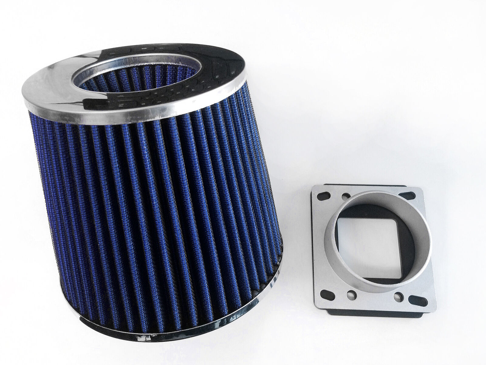 BLUE Air Intake Filter + MAF Sensor Adapter For 92-95 Mazda MX-3 1.6L/1.8L