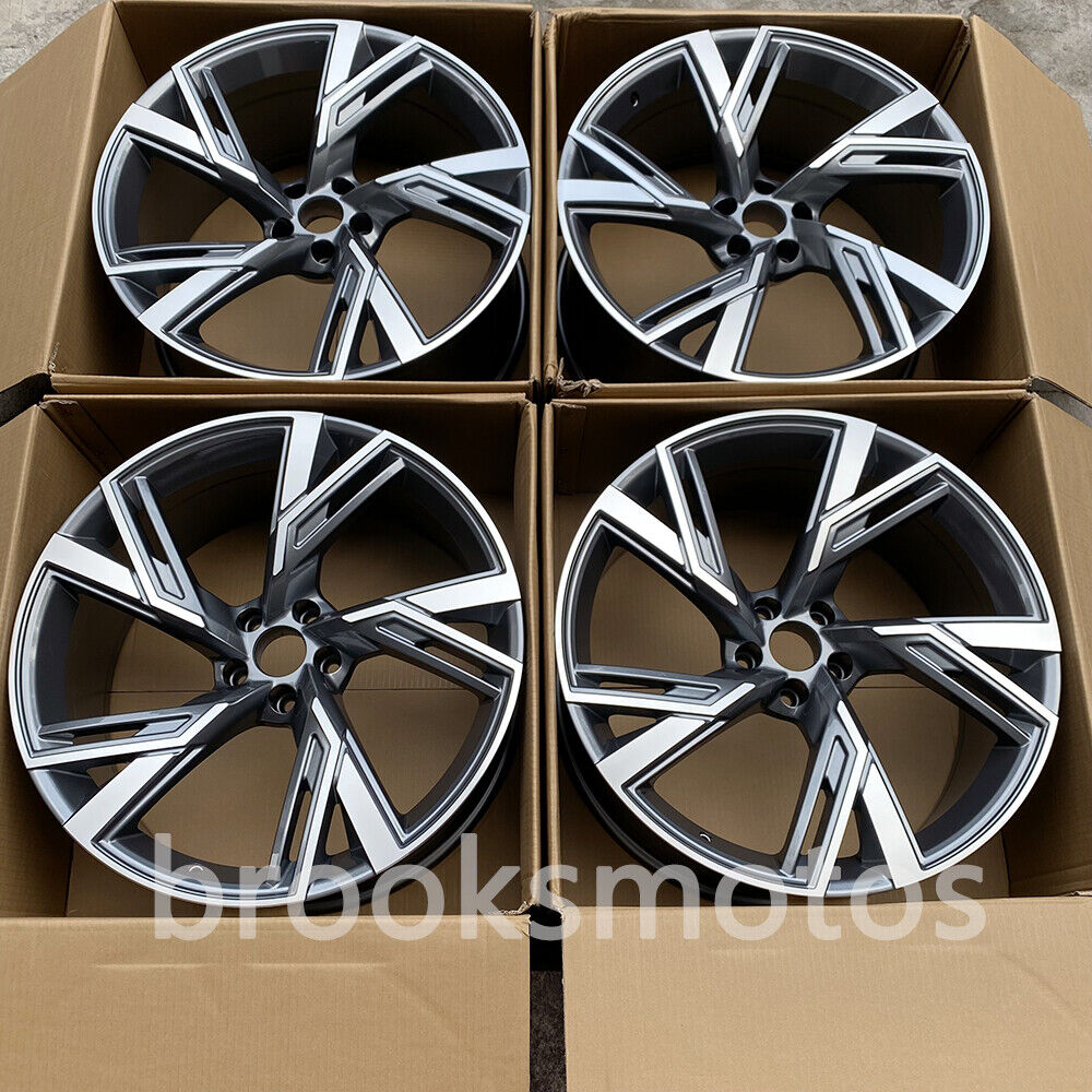 FITS FOR AUDI C7 RS6 RS7 22INCH GRAY STYLE WHEELS RIMS 22X9.5 OFFSET25 SET OF 4