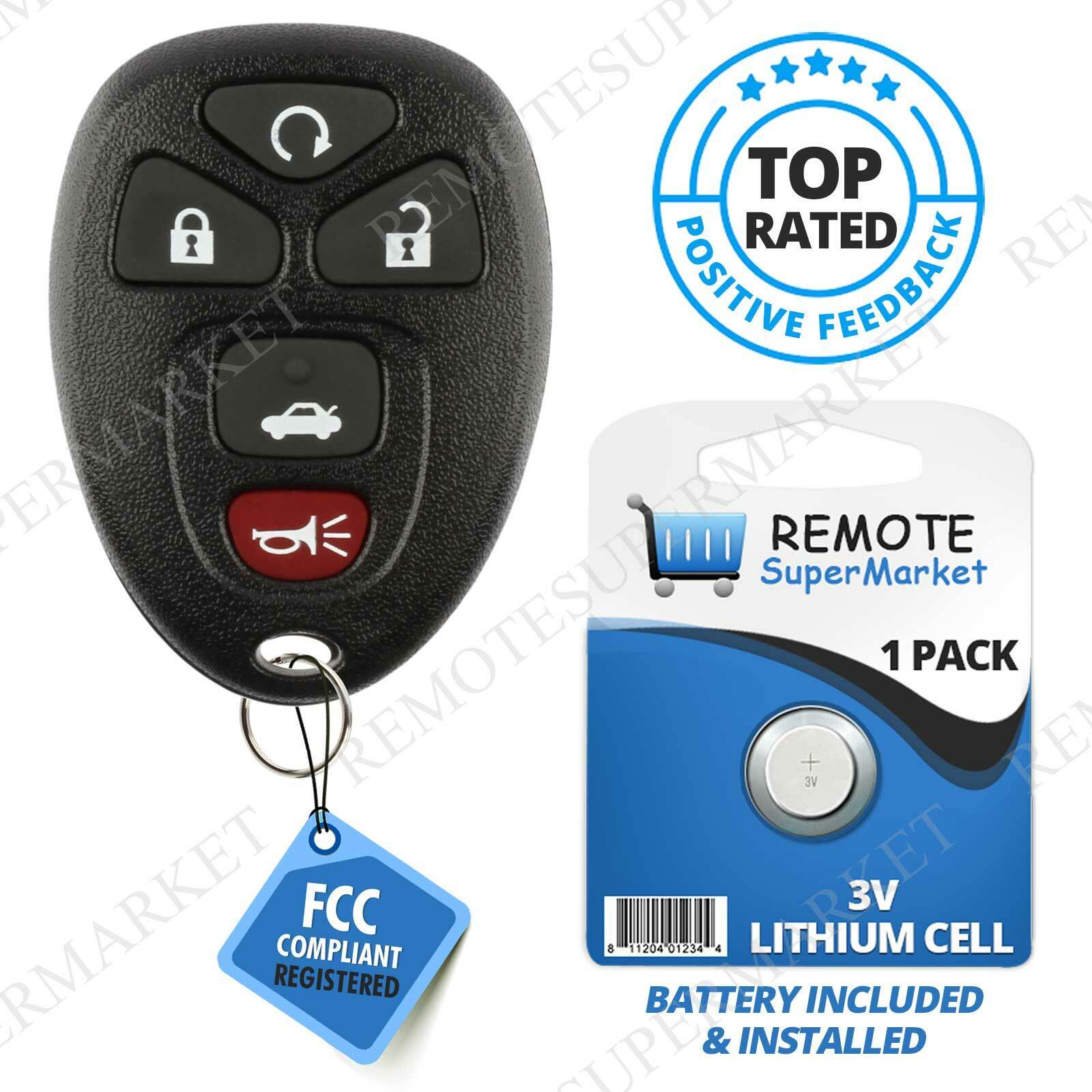 Replacement for 2006-2013 Chevy Impala 06-07 Monte Carlo Remote Car Key Fob 5b