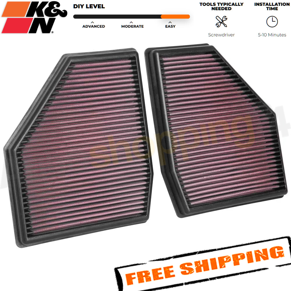 K&N 33-3128 Replacement Air Filter for 2018-2023 BMW M5/M8 4.4L V8 Gas