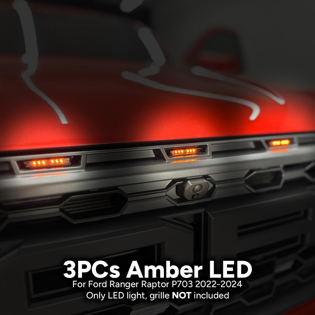 FIT Ford Ranger Raptor P703 2022-2024 NEXT-GEN Amber LED Front Grille Light 3PCs