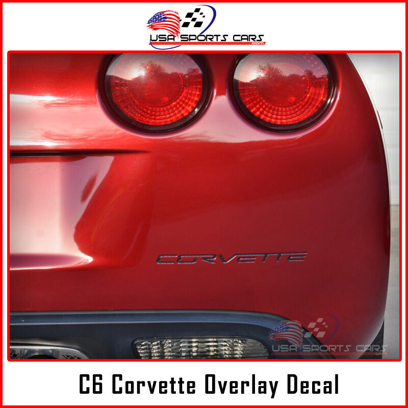 2005-2013 C6 Corvette Letters Inserts Rear Trunk Bumper Carbon Fiber Decal