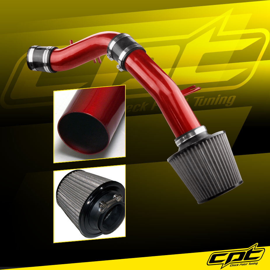 For 12-17 Veloster 1.6L 4cyl Non-Turbo Red Cold Air Intake + Stainless Filter