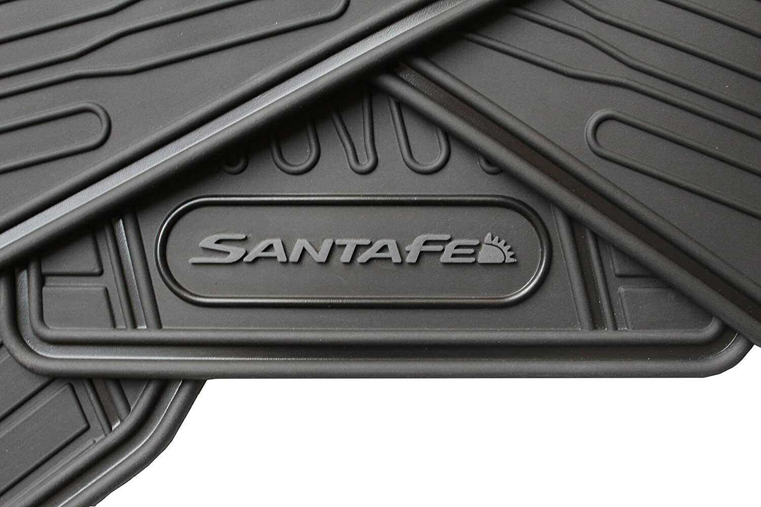 Floor Mats for Santa Fe - All Weather - (2021, 2022, 2023) Heavy Duty Grey Logo