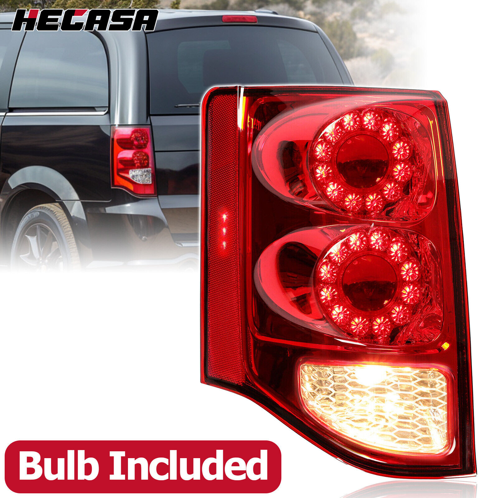HECASA For Dodge Grand Caravan 2011-2020 LED Tail Light Taillamp Driver Side LH