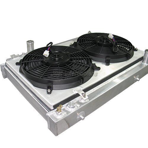 CXRacing Aluminum Coolant Radiator + Shroud + Fans For 86-92 Supra 7MGTE 1JZ-GE